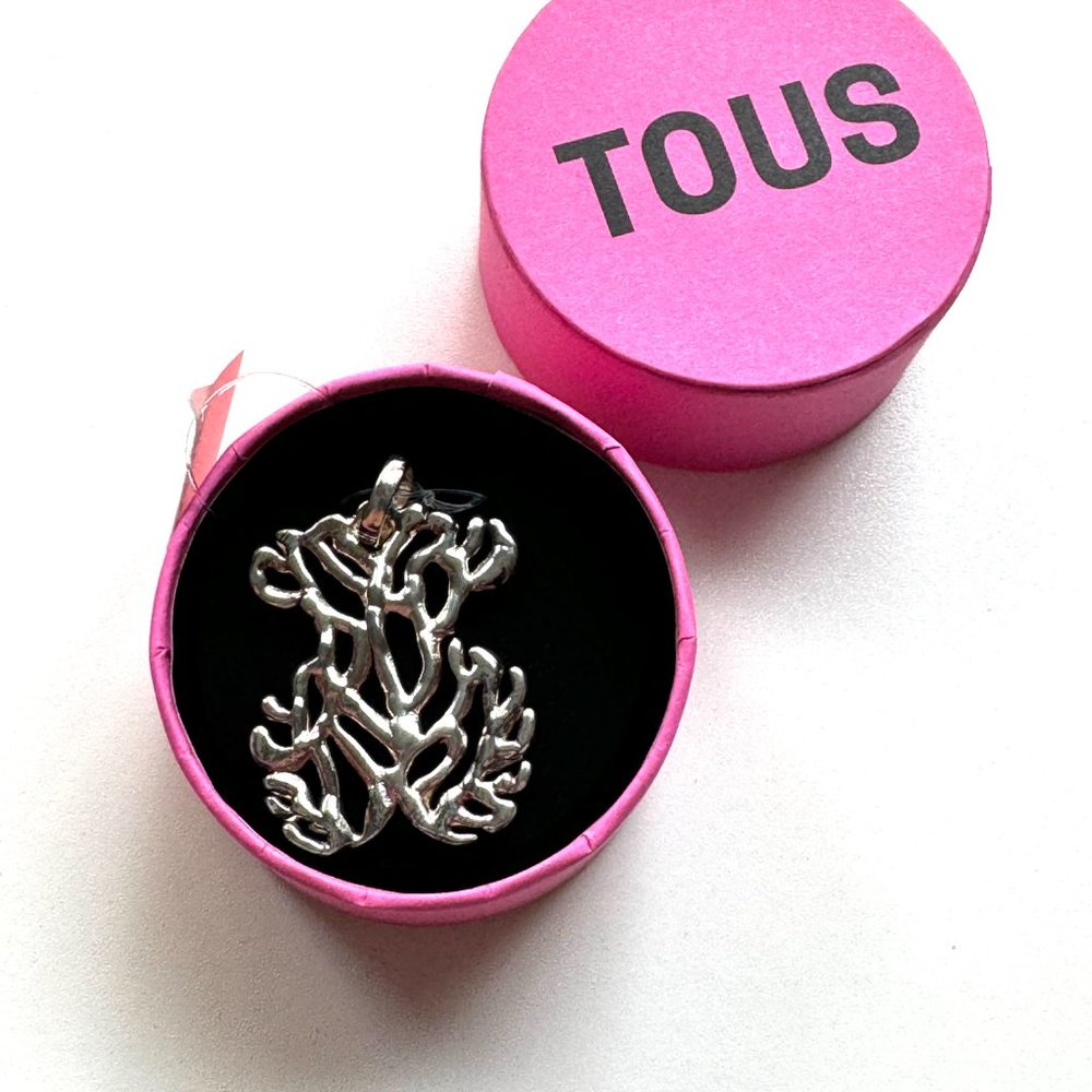3200 TOUS LARGE BEAR OCEAAN LARGE SILVER PENDANT CHARM WITH CERTIFICATE